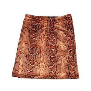 Boohoo Brown Snake Print Pencil Skirt